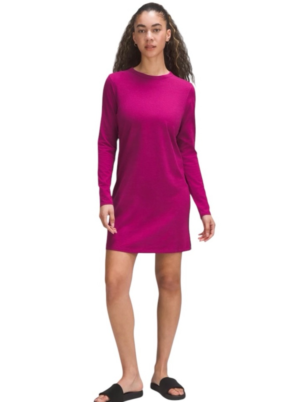 Nice! Lululemon Classic-Fit Cotton-Blend Long-Sleeve Dress. Size 2 Magenta